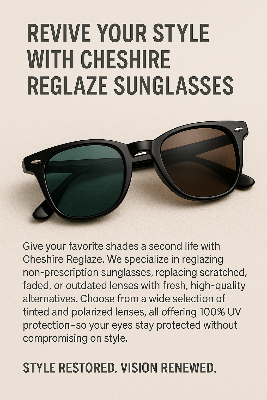 Reglaze my sunglasses